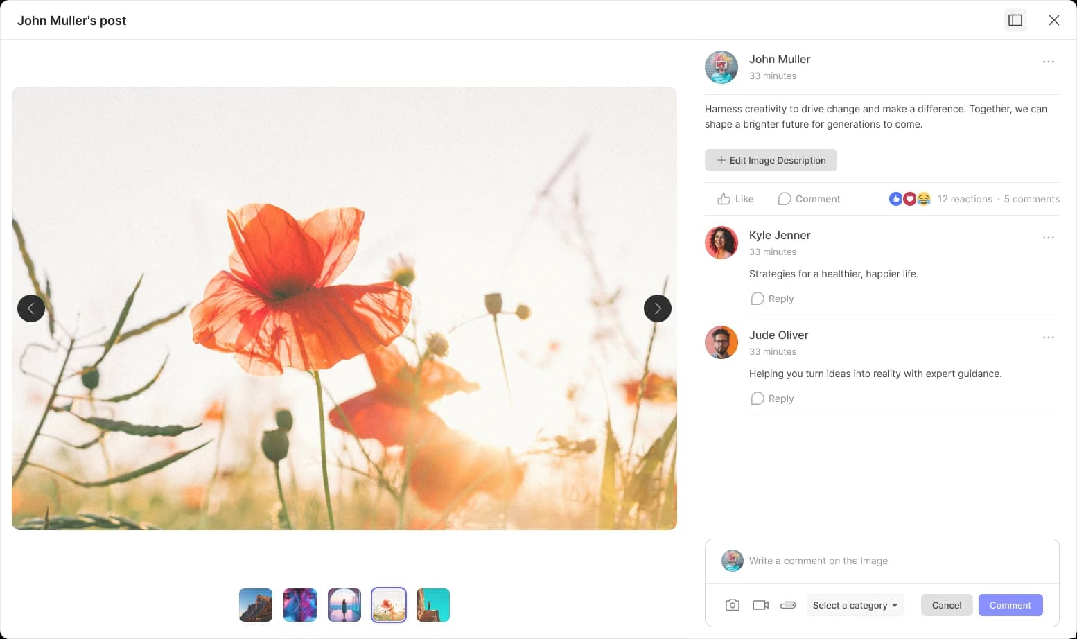 Media theatre view showing video or image in a modal overlay