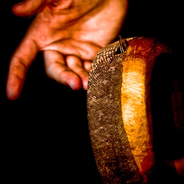 Indian classical percussion instrument in close-up